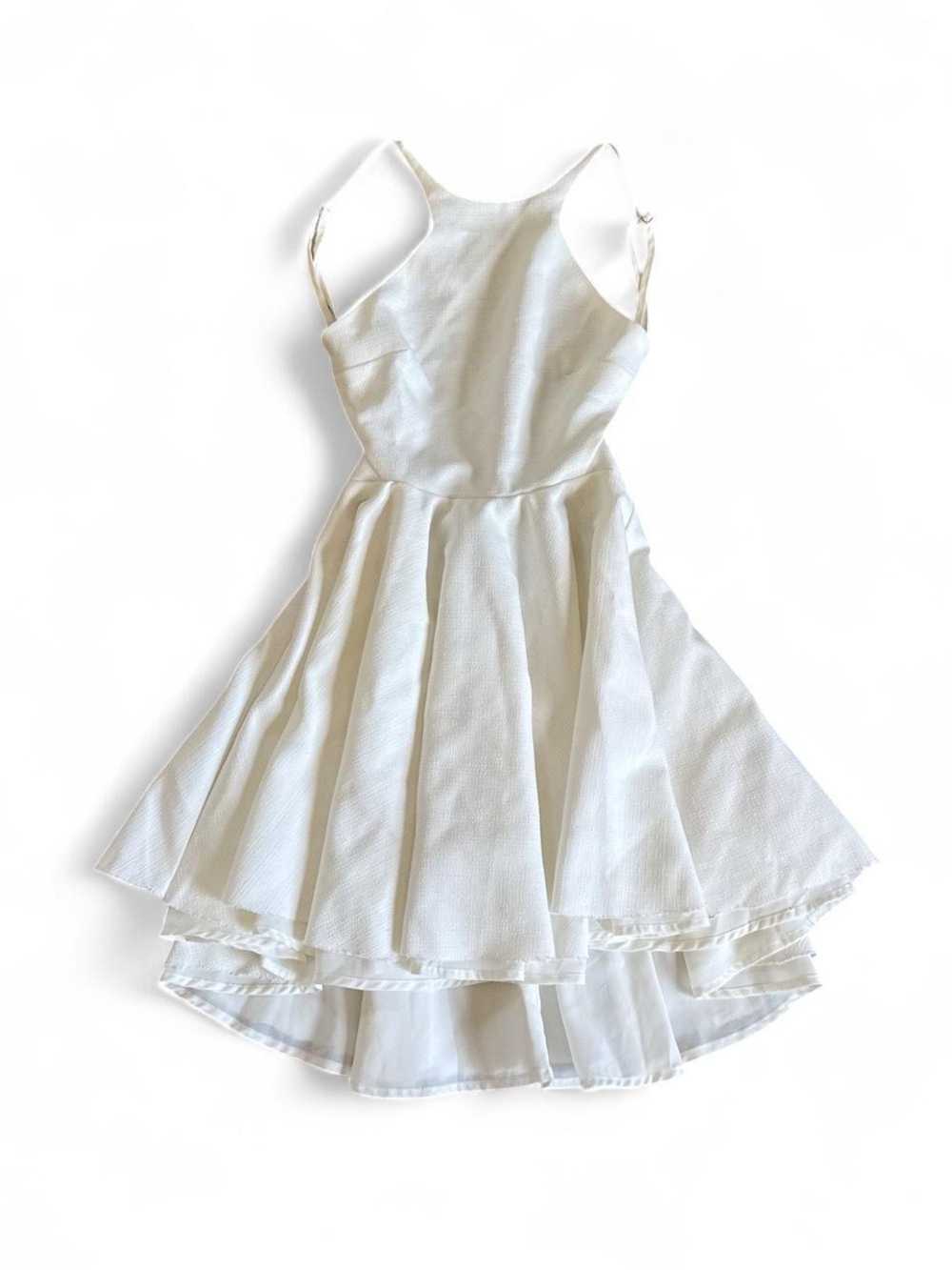 white backless mini dress